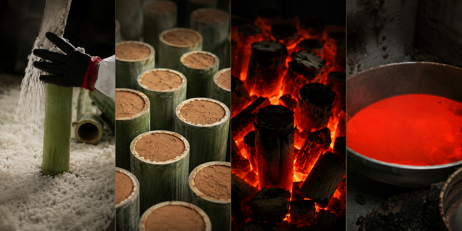 Traditional Korean bamboo salt production process