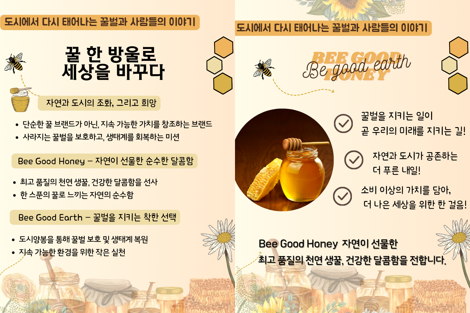 BEEGIN AGAIN Korean brand and purpose panels