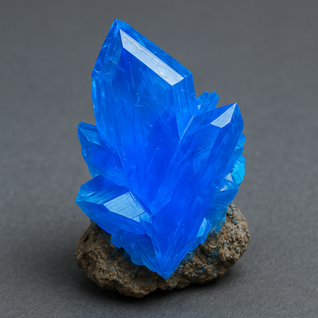 Vivid blue damban mineral crystals